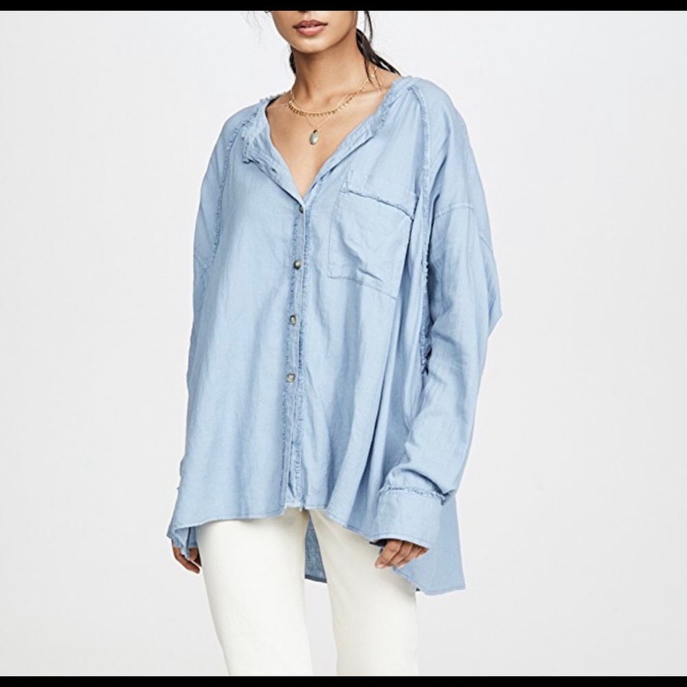 Free People Keep It Simple Button Down - Size: M - image 2